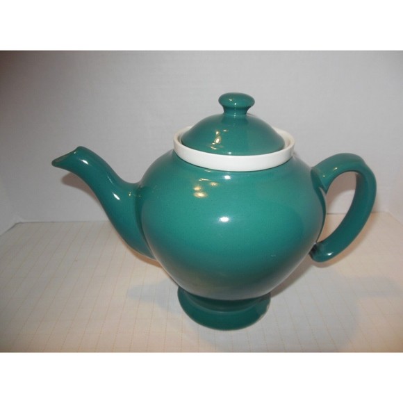 Vintage Teal Colored McCormick tea pot with infuser - Picture 6 of 8